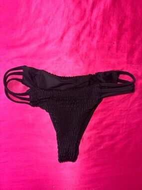Black Strappy Bikini Bottom - Women Swim Bikinis
